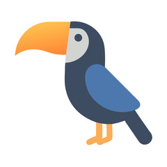 Simple toucan illustration on a black background © Sharuzzaman