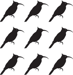 Obraz premium Vector illustration set of silhouettes of Azure Dollar birds. 