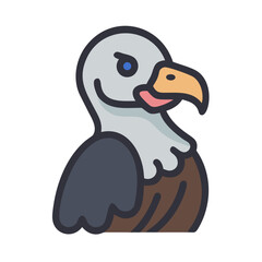 Stylized Vulture Cartoon Graphic Illustration on black background