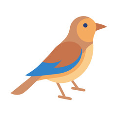 Flat design illustration of a small bird on black