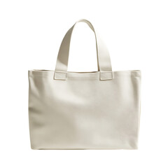 Minimal Canvas Bag with Simple Lines and a Smooth Handle Isolated on Transparent Background