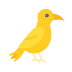 Bright yellow canary bird illustration on a black background