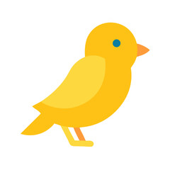 Stylized yellow bird icon on a black background illustration