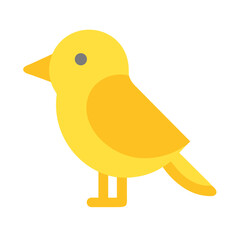Simple yellow bird illustration on black background graphic icon
