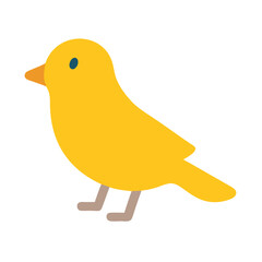 Bright yellow canary bird graphic on a black background