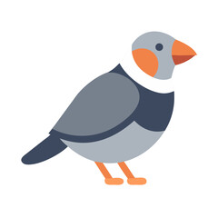 Stylized Bird Illustration in Flat Design on Black Background