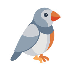 Obraz premium Cartoon zebra finch on black background stock image illustration