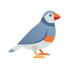 Minimalist flat illustration of a bird on black backdrop