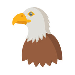 Obraz premium Flat design illustration of an American Bald Eagle portrait
