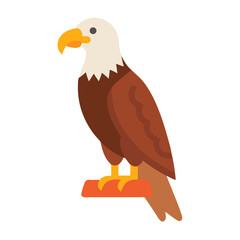 Stylized eagle illustration in flat design against black background