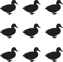 Silhouette ducks set vector illustration. Vector duck symbol. 