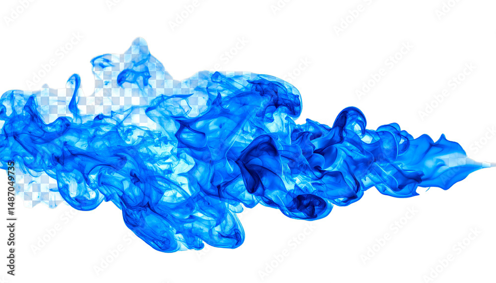 Wall mural blue smoke swirling in dynamic motion, creating abstract and ethereal effect