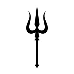 Trident Symbol Icon - Black Outline