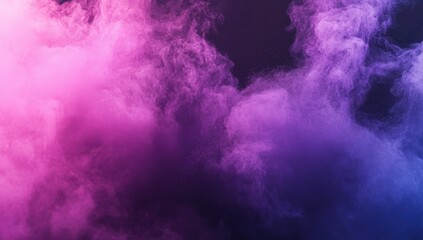 Fototapeta premium Vibrant smoke clouds in hues of pink and purple