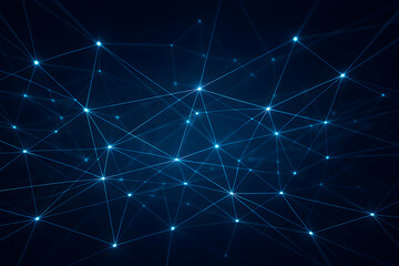Futuristic network with glowing connections.