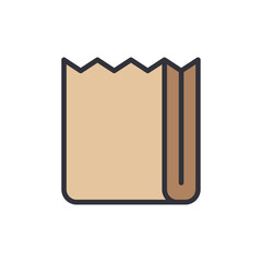 Isolated Paper Bag Icon With Flat Design Style On Transparent Layer