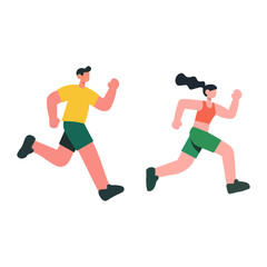 Active Couple Running Outdoors