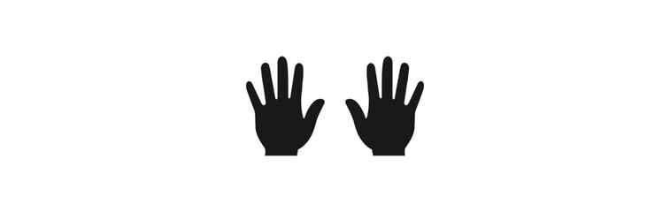 People or students with their hands raised flat icon. hands up icon vector illustration