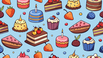 birthday cake seamless pattern