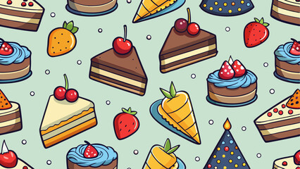 seamless pattern with cakes