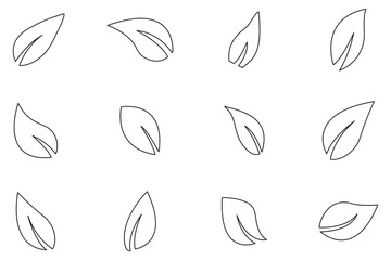 leaf icon linear leaf design eps 10