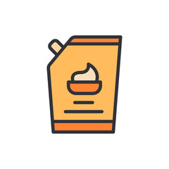 Stylized Sauce Pouch Icon On Transparent Backdrop For Food Design