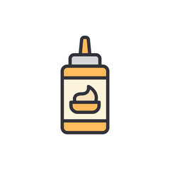 Stylized Mustard Squeeze Bottle Icon On Transparent Backdrop