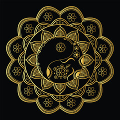 Luxury mandala background with golden arabesque pattern