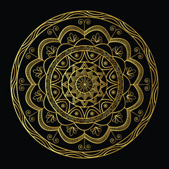 luxury gold color ornamental mandala design background