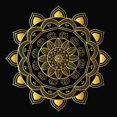 luxury gold color ornamental mandala design background