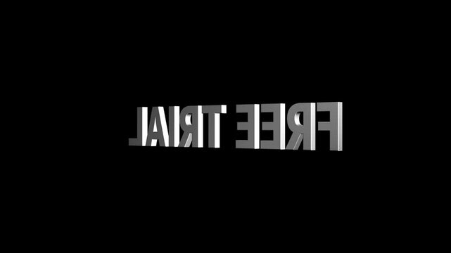 free trial 3D text looped animation with discount sale on red black white green 4k background. super offer discount. free trials