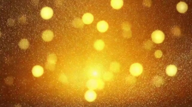 Golden Spark Particles Blurred Lights Warm Background Loop