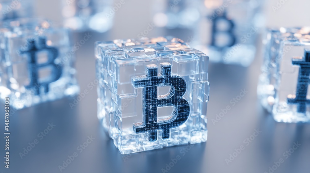 Poster conceptual illustration of blockchain-based anti-corruption engine icon representing transparency an