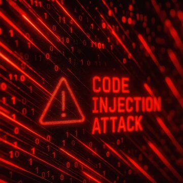 Warning Sign for Cybersecurity Threat in Digital Environment with Code Injection Attack Visualization