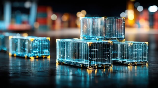 Innovative blockchain-synced export verification portal icon concept showcasing secure international trade solutions