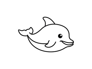 Dolphin hand drawing logo vector illustration image template