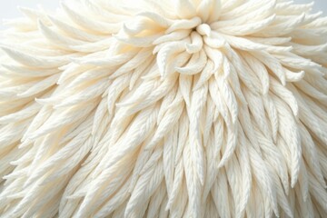 Fototapeta premium Luxurious white shaggy lamb fur backdrop Soft, dense pile , soft pile, soft fur