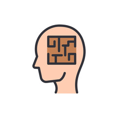 Human Mind Representing A Complex Maze Thinking Process Concept