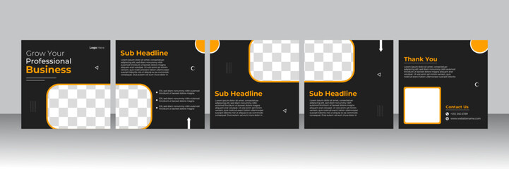 Editable Creative Professional Carousel Template Design Ads and Stories