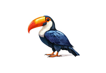 Fototapeta premium Watercolor toucan isolated on white background.