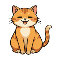 Cute Cartoon Cat Character in Vector Style – Isolated Illustration