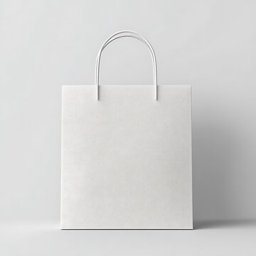Blank paper shopping bag mockup, with handles, white or kraft, isolated