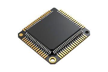 Nfc microchip isolated on transparent background
