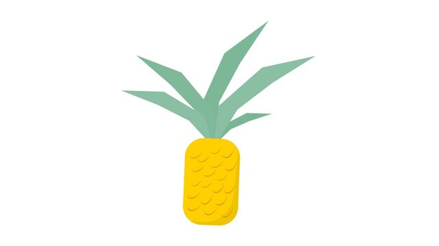 pineapple on white background. ripe pineapple. fruit theme. tropical fruit. simple animation. motion graphics