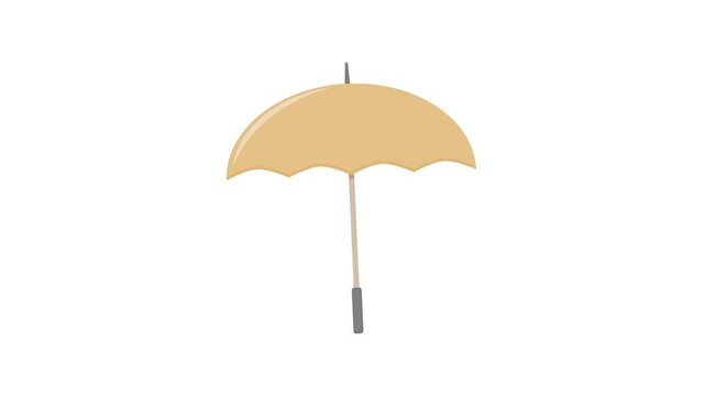 brown umbrella on white background. simple animation. motion graphics