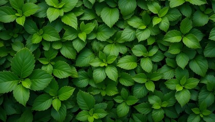 Obraz premium Top View of Green Plant Leaves – Nature Spring Concept Background
