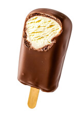 Obraz premium Chocolate glazed icecream escimo tasty isolated on the white. Ai Generated Images