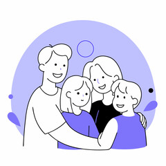 Lovely Family Father Day Background Showcasing a Warm Family Hug Great for Emotional Greeting Cards and Seasonal Promotions