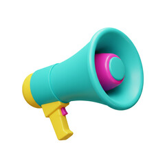 Vibrant 3d megaphone icon for communication and promotion