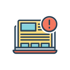 Color illustration icon for fake news